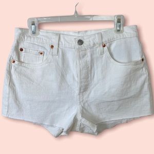 Levi’s 501 White Cutoff Denim Shorts